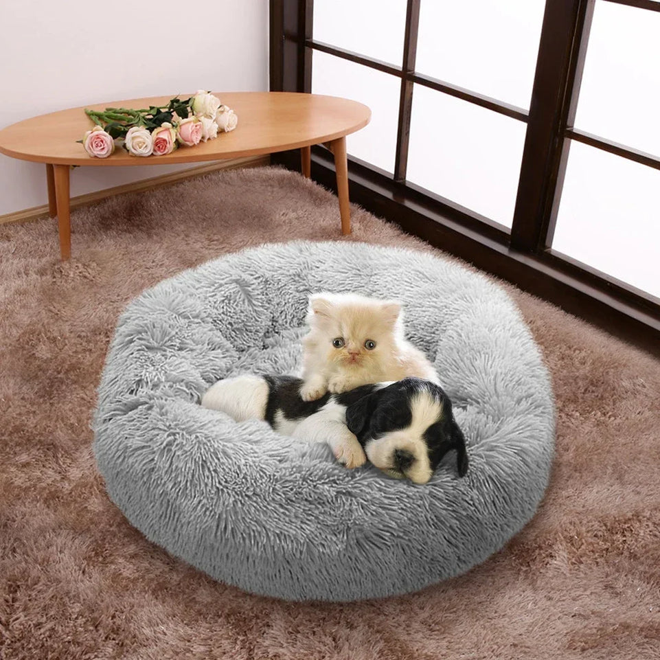 Pet Dog Bed For Dog Large Big Small For Cat House Round Plush Mat Sofa Dropshipping Products Pet Calming Bed Dog Donut Bed