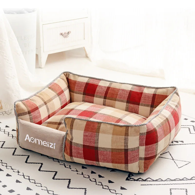 Cat Bed Sofa Winter Warm Removable Summer Cooler Mat Foam Neck Pad Nest Beds Pet Deep Sleeping for Small Medium Dogs Puppy
