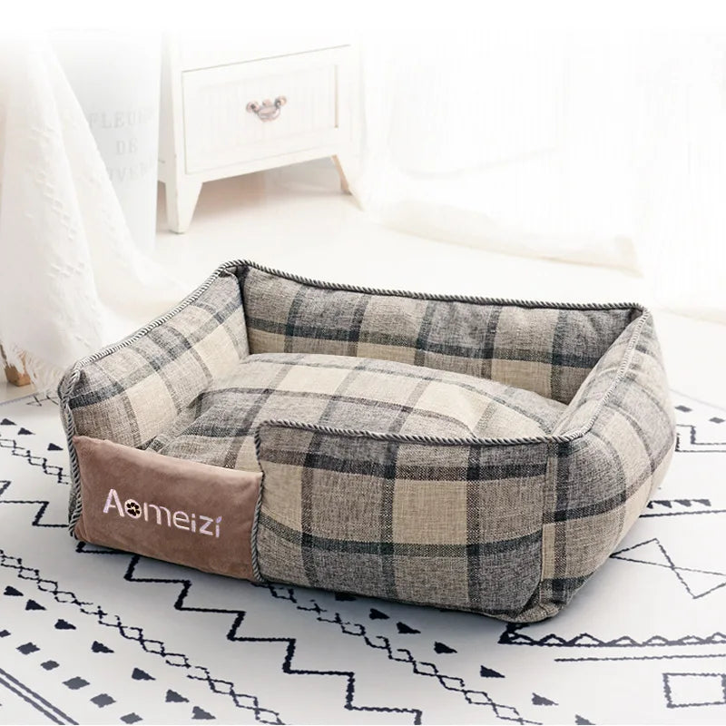 Cat Bed Sofa Winter Warm Removable Summer Cooler Mat Foam Neck Pad Nest Beds Pet Deep Sleeping for Small Medium Dogs Puppy