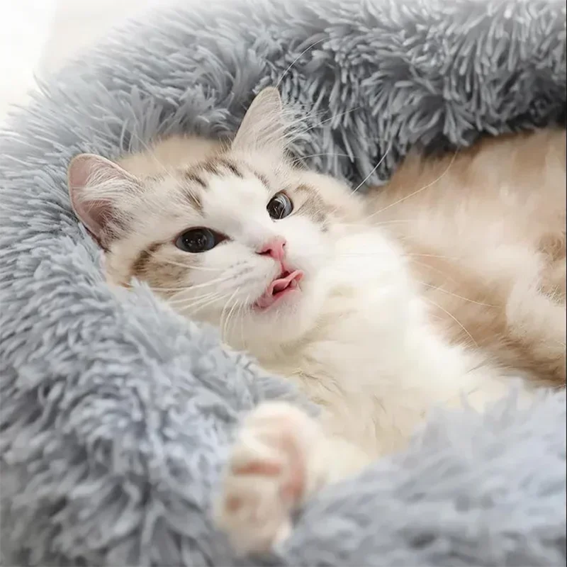 Pet Dog Bed For Dog Large Big Small For Cat House Round Plush Mat Sofa Dropshipping Products Pet Calming Bed Dog Donut Bed