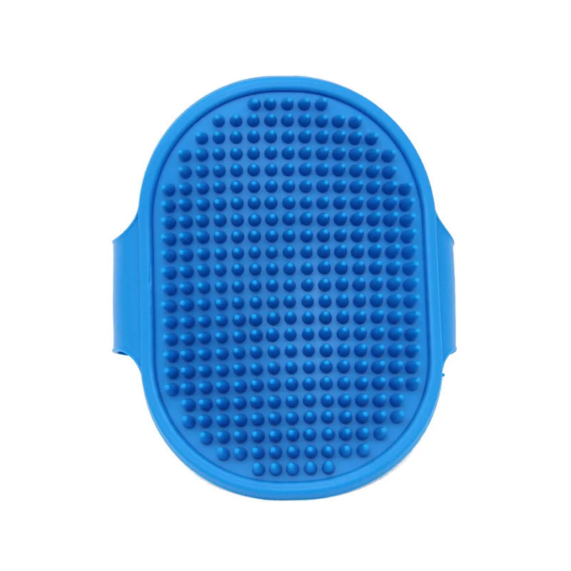 Dog Grooming Glove, Pet Bath Brush with Adjustable Ring Handle, Rubber Massage Grooming Comb for Short Haired Dogs Cats