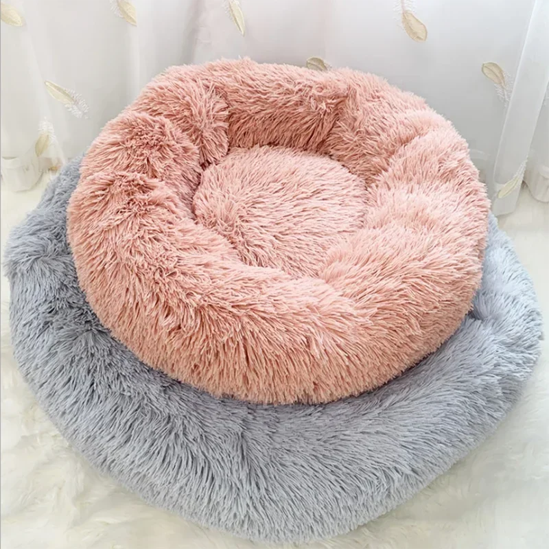 Pet Dog Bed For Dog Large Big Small For Cat House Round Plush Mat Sofa Dropshipping Products Pet Calming Bed Dog Donut Bed