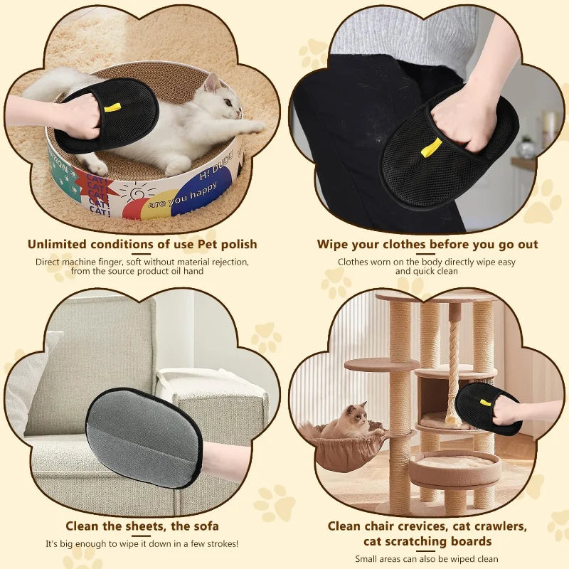 Upgraded Double Sided Grooming Glove Pet Dog Supplies Hair Remover Gloves Reusable Grooming Gloves Grooming Equipment For Dogs