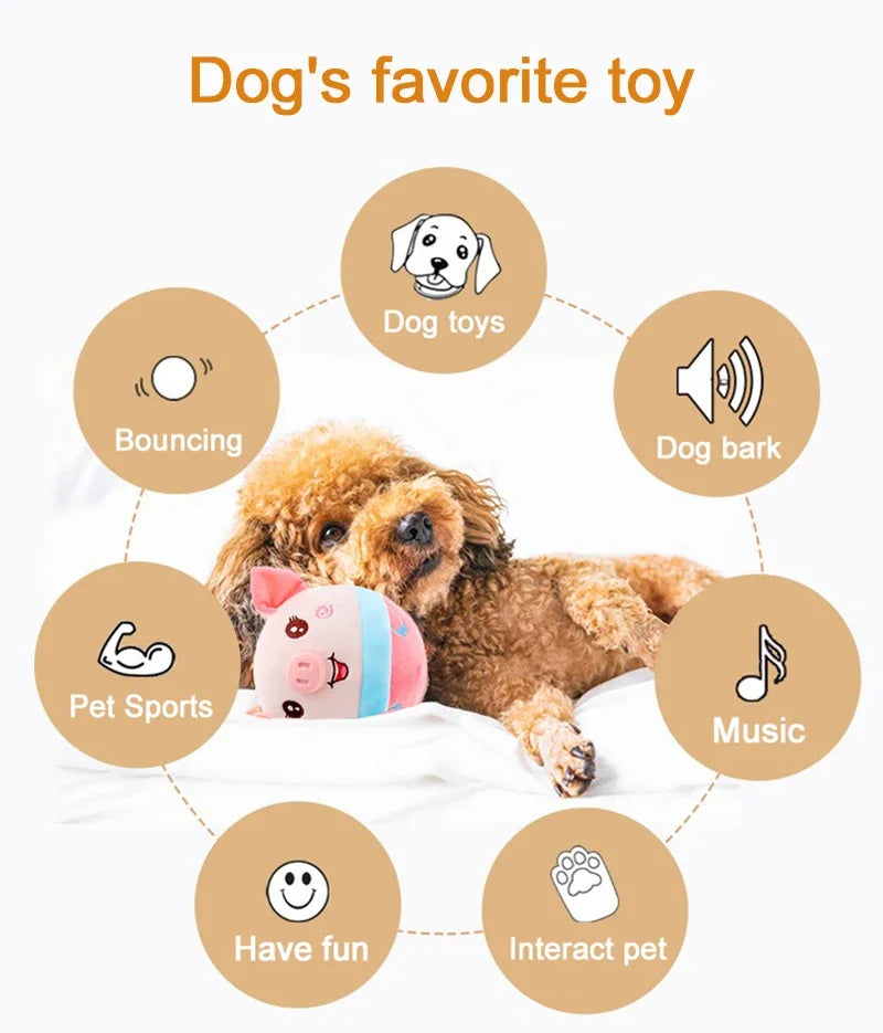 Electronic Pet Dog Toy Ball Pet Bouncing Jump Balls Talking Interactive Dog Plush Doll Toys New Gift For Pets USB Rechargeable