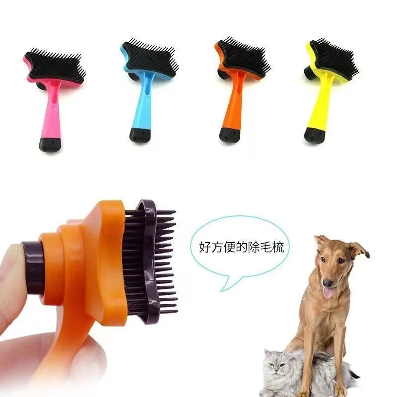 Dog Brush Cat Grooming Brush Self Cleaning Static Free Massage Comb Stable Thicker Bristles Pet Supplies To Remove Loose Fur
