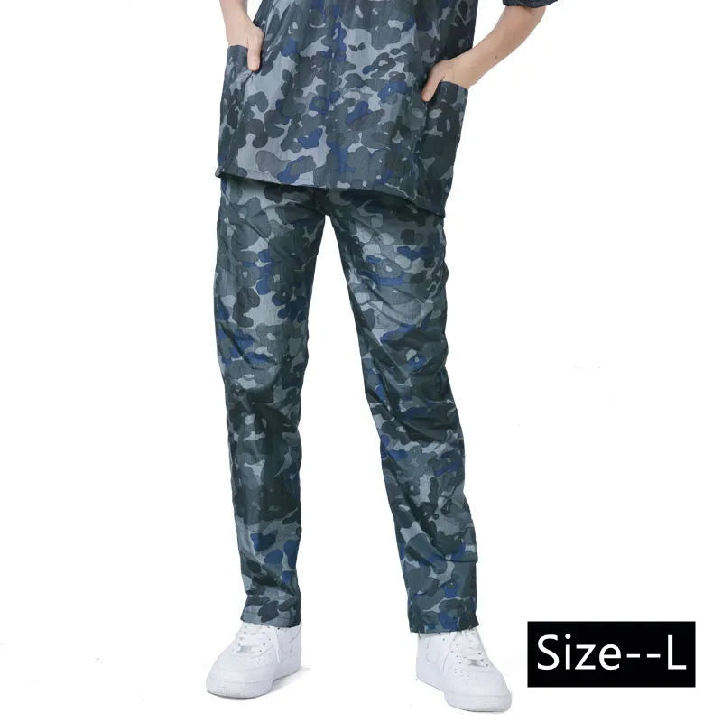 Dog Grooming Work Clothes Pet Shop Uniforms Pet Groomer Smock Camouflage Short Sleeve Top Waterproof Apron Anti Hair Pants