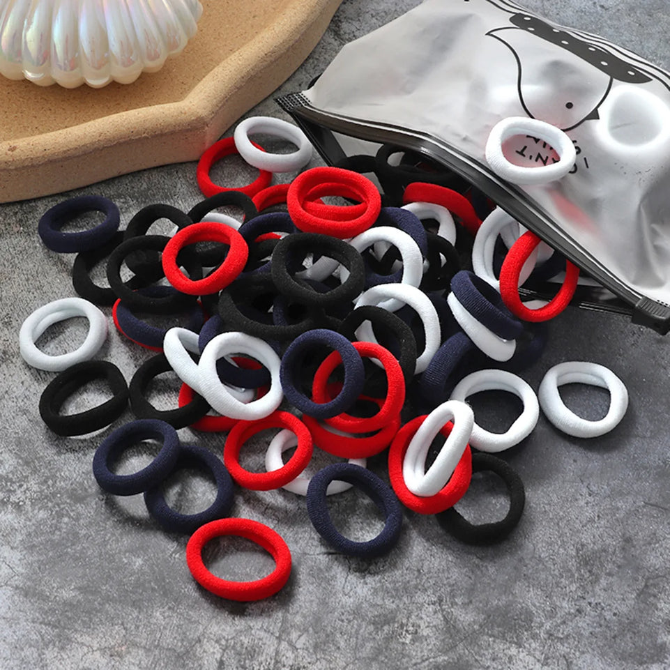 50/100Pcs Hair Bands for Children Colorful Nylon Scrunchie Hair Ties Rubber Band Kids Elastic Hair Leagues Girl Hair Accessories