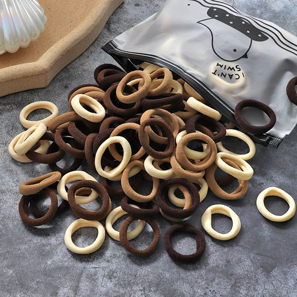 50/100Pcs Hair Bands for Children Colorful Nylon Scrunchie Hair Ties Rubber Band Kids Elastic Hair Leagues Girl Hair Accessories