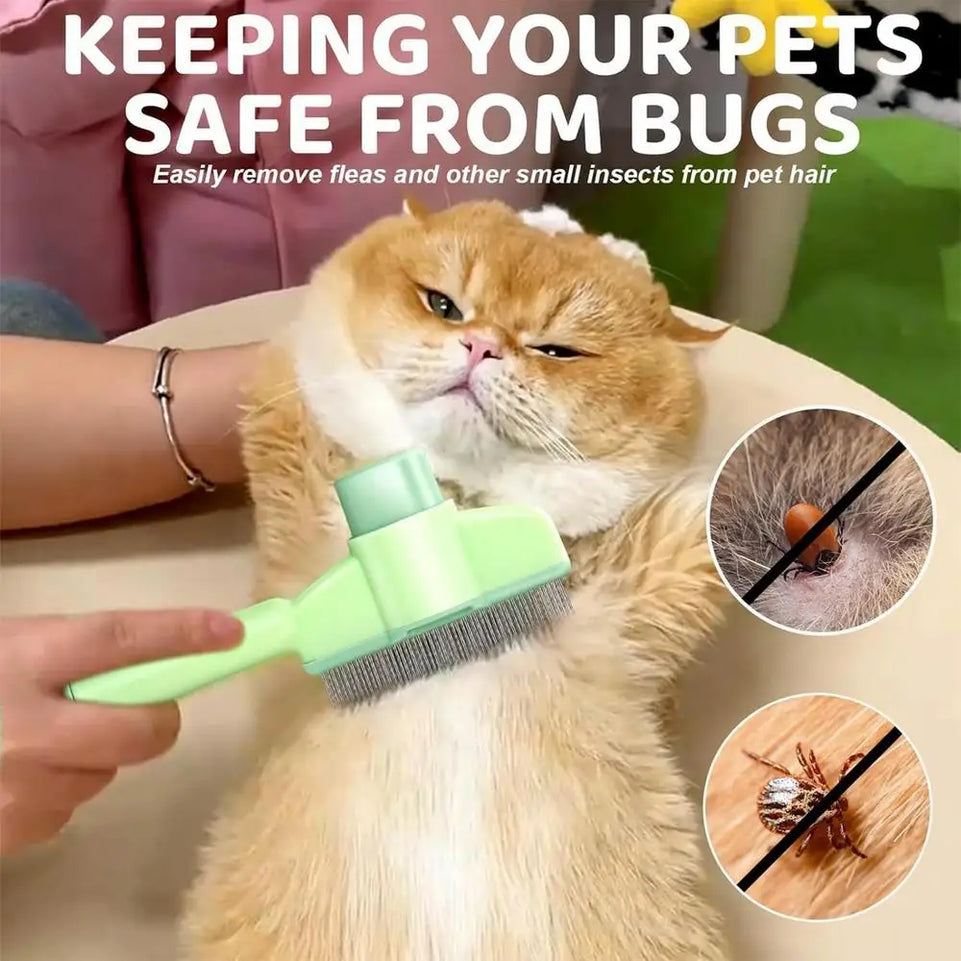 Dog Grooming Comb Cat /Dog Hair Remover Brush Long Hair Pet Self Cleaning Row Pet Removes Hairs Cleaning Bath Brush Dog Supplies