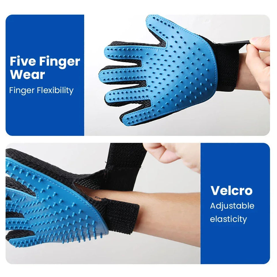 Dog Grooming Gloves Rubber Pet Hair Remover Cleaning Brushes Essential Bathing Supplies for Cats Fur Friendly Gloves Effective