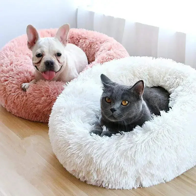 Pet Dog Bed For Dog Large Big Small For Cat House Round Plush Mat Sofa Dropshipping Products Pet Calming Bed Dog Donut Bed