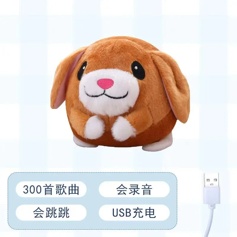 Electronic Pet Dog Toy Ball Pet Bouncing Jump Balls Talking Interactive Dog Plush Doll Toys New Gift For Pets USB Rechargeable