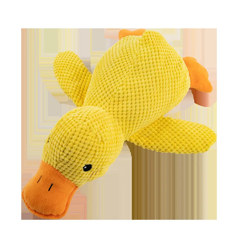 Eco-Friendly Plush Duck Dog Toys - Small/Medium Chew Toys with Squeaker & Biting Molars, Soft Embossed Cotton Duck Pet Toys