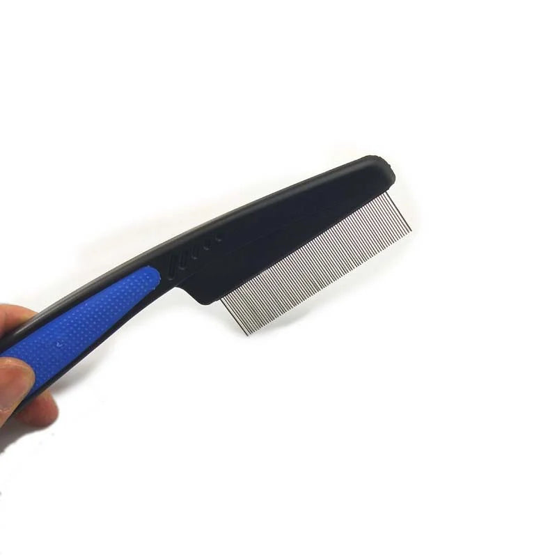 Dog Cat Grooming Comb - Teeth Shedding, Hair, Flea & Lice Removal, Stainless Steel, Deworming, Opening Knots