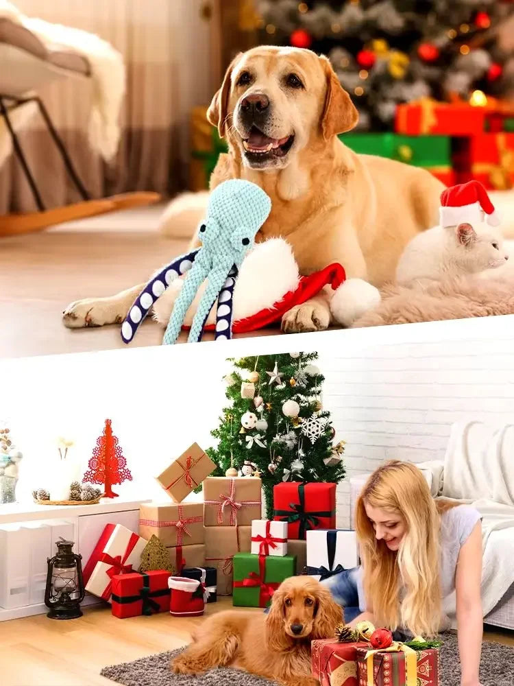Large Squeaky Pet Dog Toy-Plush Dog Toys with Soft Fabric for Small Medium Large Dogs Daily Companionship, Training Reward Gift