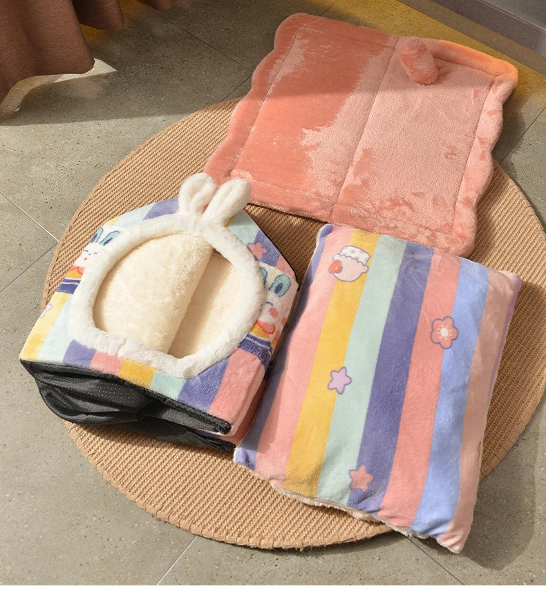 Foldable Dog House Kennel Bed Mat For Small Medium Dogs Cats Winter Warm Cat Bed Nest Pet Products Basket Pets Puppy Cave Sofa