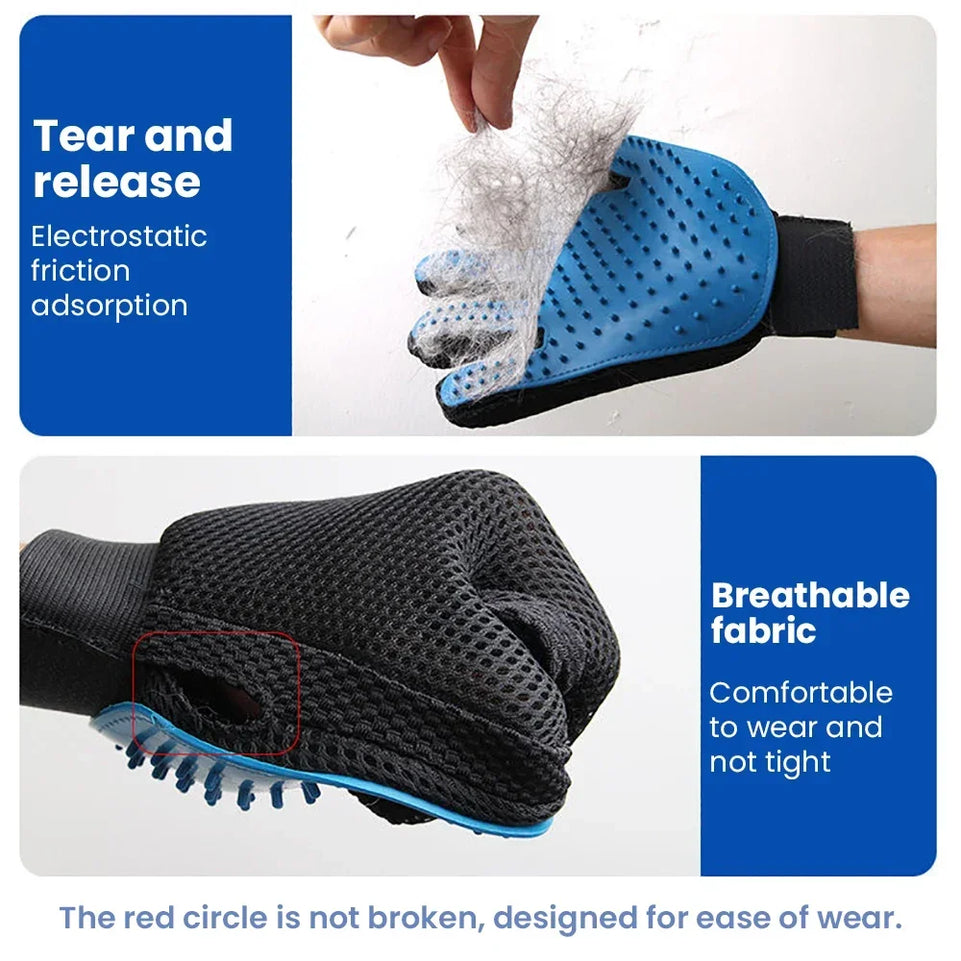 Dog Grooming Gloves Rubber Pet Hair Remover Cleaning Brushes Essential Bathing Supplies for Cats Fur Friendly Gloves Effective