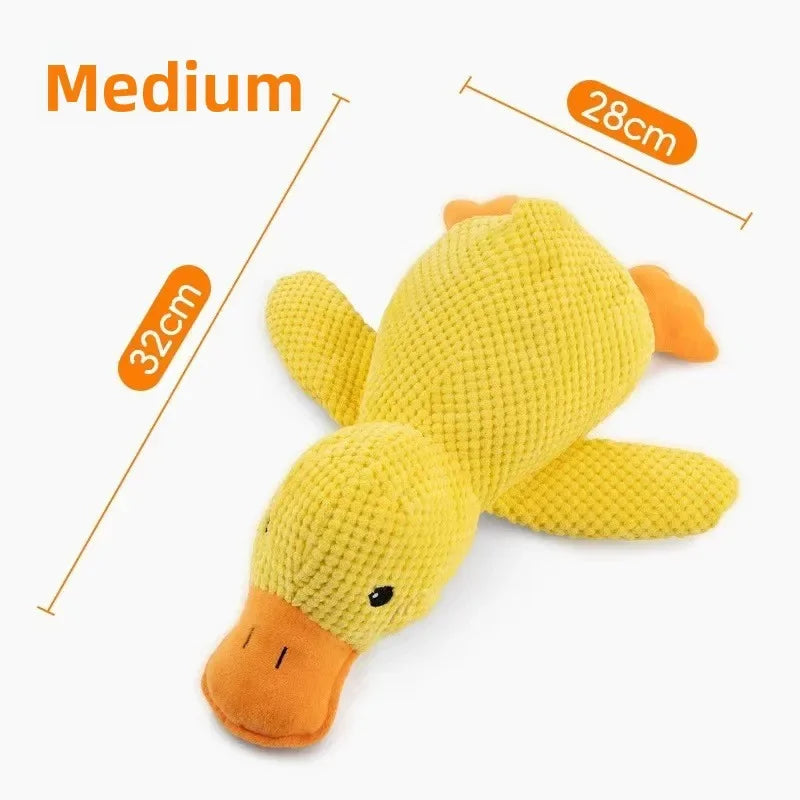 Eco-Friendly Plush Duck Dog Toys - Small/Medium Chew Toys with Squeaker & Biting Molars, Soft Embossed Cotton Duck Pet Toys