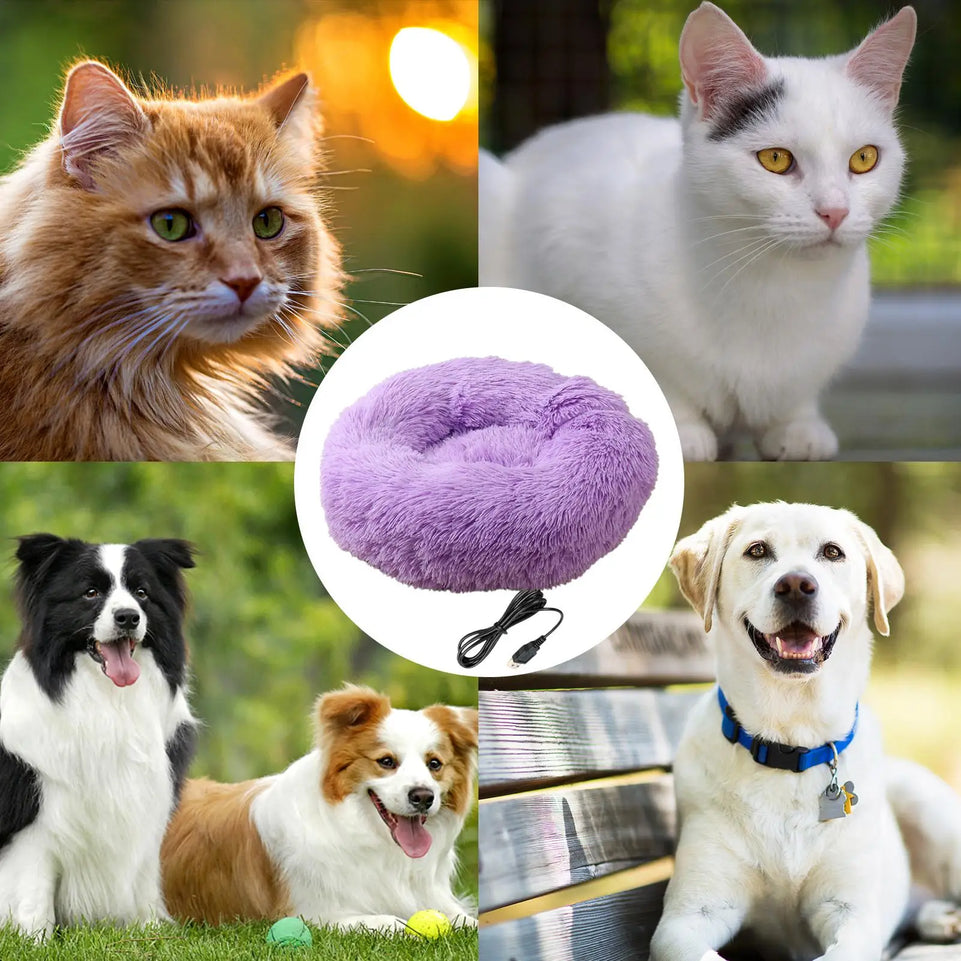Electric Heated Dog Bed Soft and Comfortable Pet Heating Pads USB Charging Cat Mat winter Warm Indoor Pet Bed Heating Dogs nest