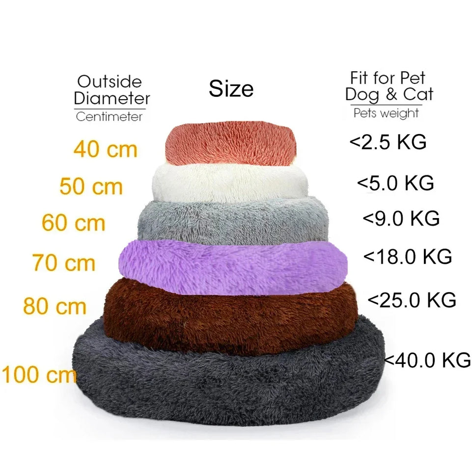Pet Dog Bed For Dog Large Big Small For Cat House Round Plush Mat Sofa Dropshipping Products Pet Calming Bed Dog Donut Bed