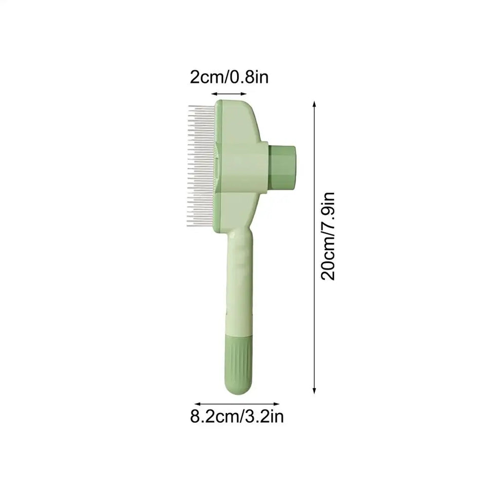 Dog Grooming Comb Self-Cleaning Long Hair Matting Tool Anti-Slip Grip Ergonomic Handle Detangling Comb for Dog & Cat Grooming