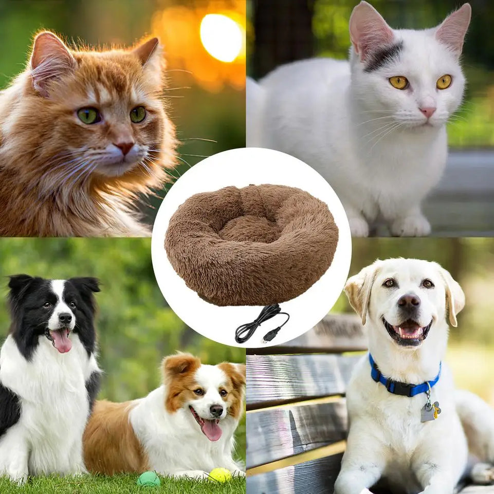 Electric Heated Dog Bed Soft and Comfortable Pet Heating Pads USB Charging Cat Mat winter Warm Indoor Pet Bed Heating Dogs nest