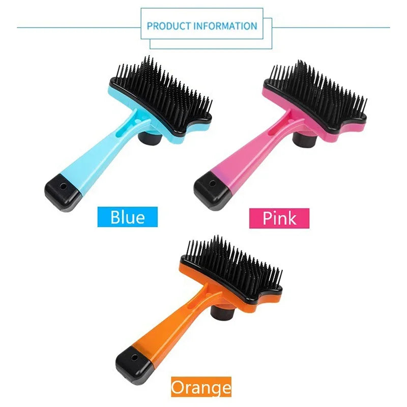 Dog Brush Cat Grooming Brush Self Cleaning Static Free Massage Comb Stable Thicker Bristles Pet Supplies To Remove Loose Fur