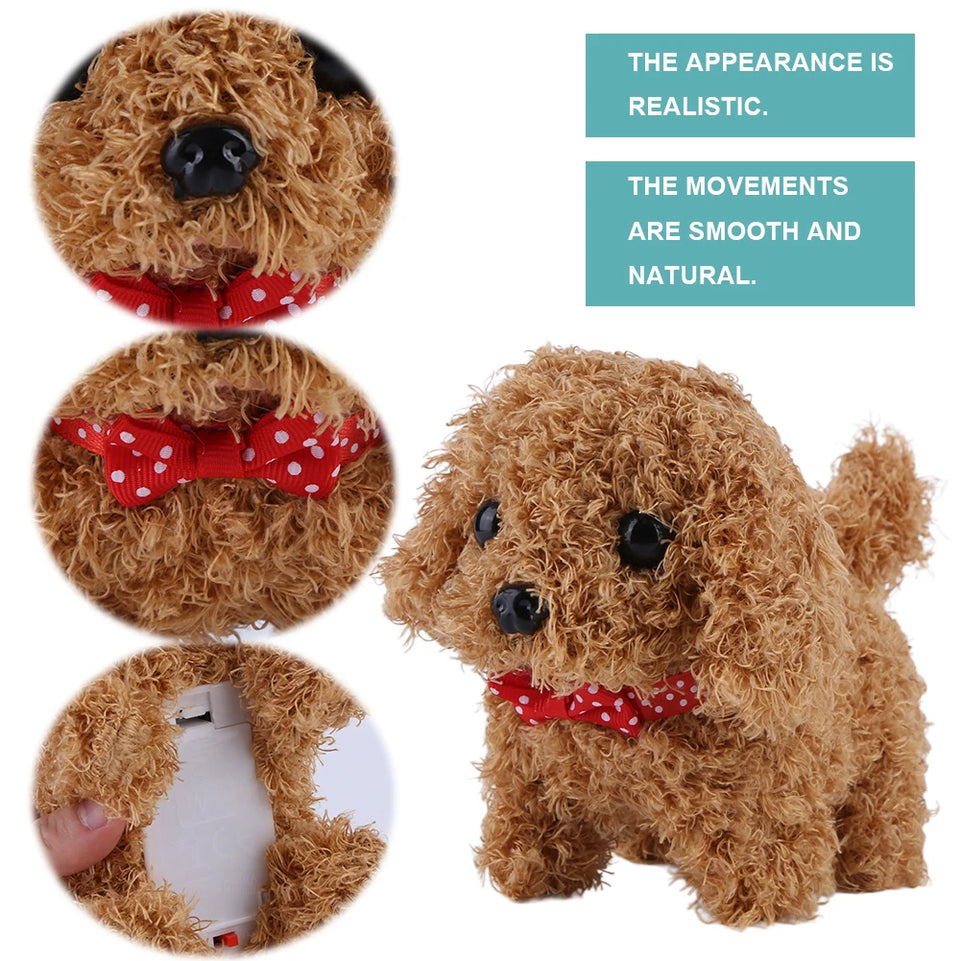 Electronic Robot Dog Realistic Dog Toy Acts Like A Real Puppy Interactive Plush Puppy Toy Cute Walking Dog for Kids Age 3 4 5 6Y