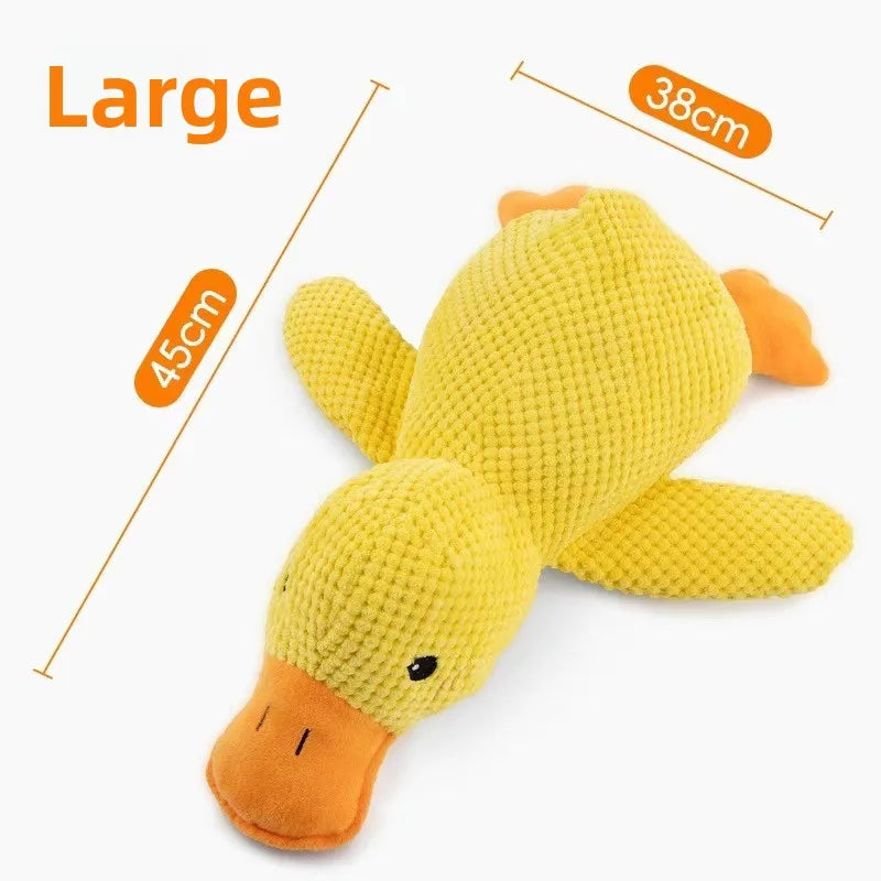 Eco-Friendly Plush Duck Dog Toys - Small/Medium Chew Toys with Squeaker & Biting Molars, Soft Embossed Cotton Duck Pet Toys