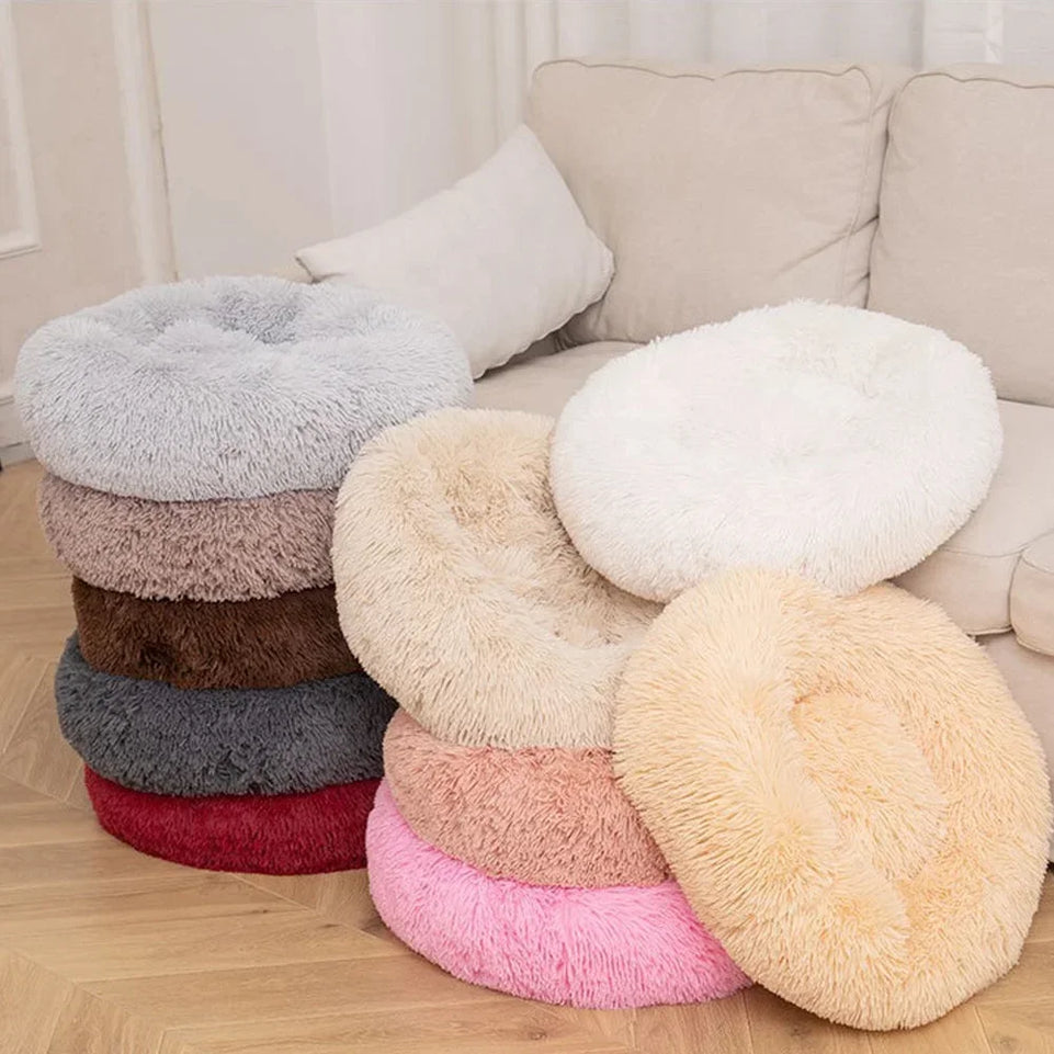 Pet Dog Bed For Dog Large Big Small For Cat House Round Plush Mat Sofa Dropshipping Products Pet Calming Bed Dog Donut Bed