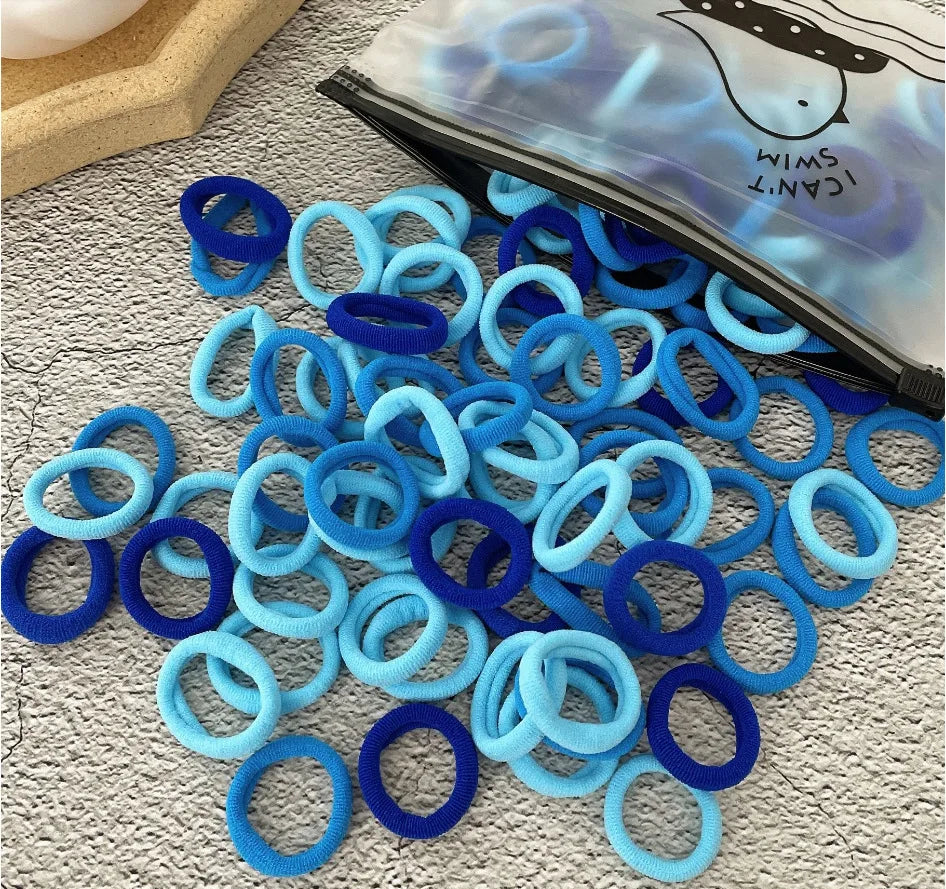 50/100Pcs Hair Bands for Children Colorful Nylon Scrunchie Hair Ties Rubber Band Kids Elastic Hair Leagues Girl Hair Accessories
