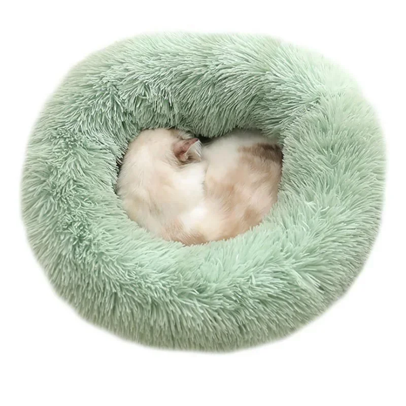 Pet Dog Bed For Dog Large Big Small For Cat House Round Plush Mat Sofa Dropshipping Products Pet Calming Bed Dog Donut Bed