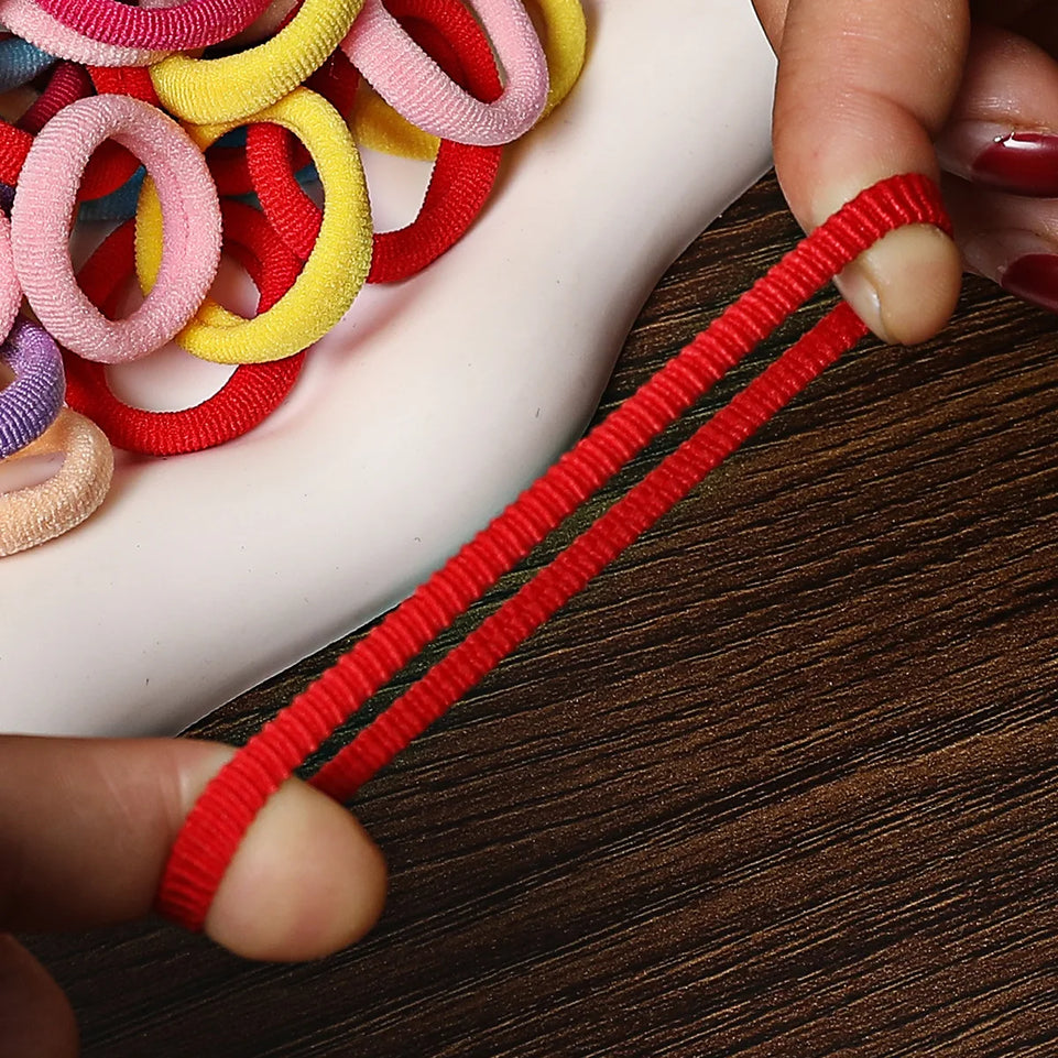 50/100Pcs Hair Bands for Children Colorful Nylon Scrunchie Hair Ties Rubber Band Kids Elastic Hair Leagues Girl Hair Accessories