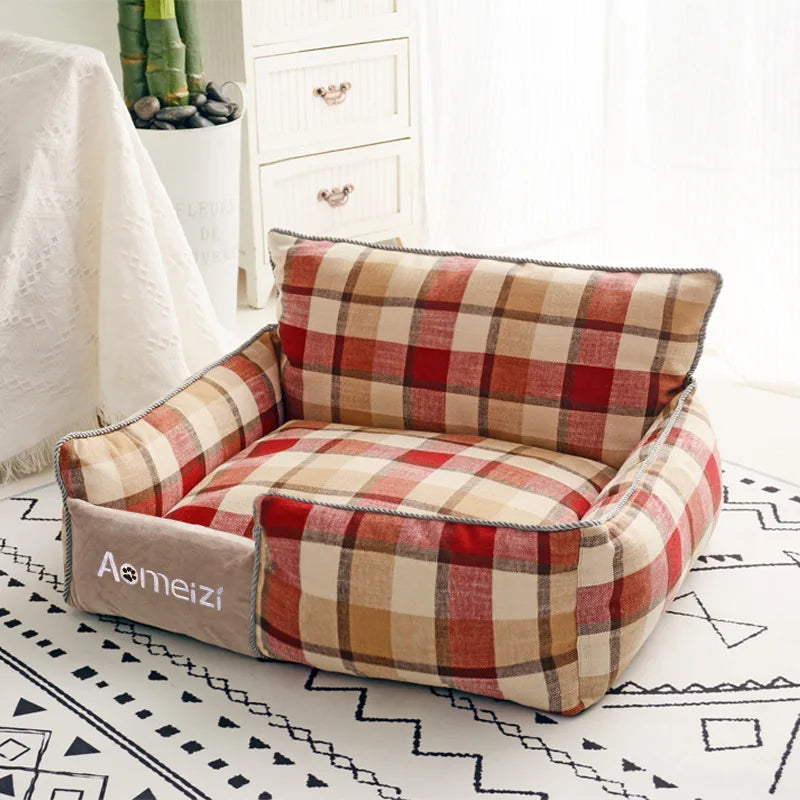 Cat Bed Sofa Winter Warm Removable Summer Cooler Mat Foam Neck Pad Nest Beds Pet Deep Sleeping for Small Medium Dogs Puppy