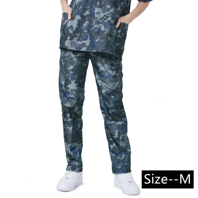 Dog Grooming Work Clothes Pet Shop Uniforms Pet Groomer Smock Camouflage Short Sleeve Top Waterproof Apron Anti Hair Pants