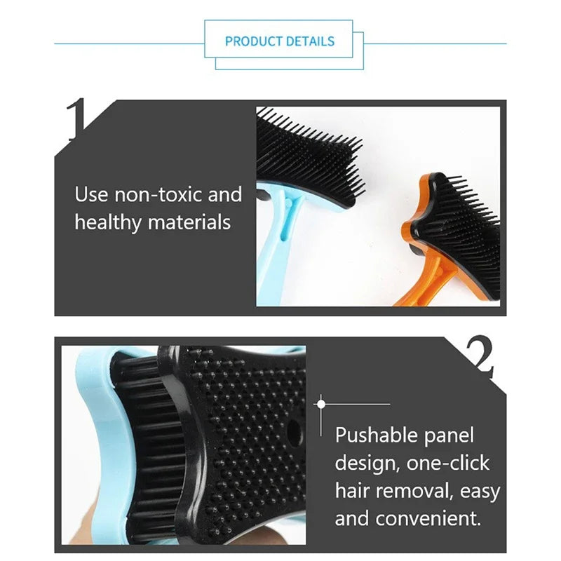 Dog Brush Cat Grooming Brush Self Cleaning Static Free Massage Comb Stable Thicker Bristles Pet Supplies To Remove Loose Fur
