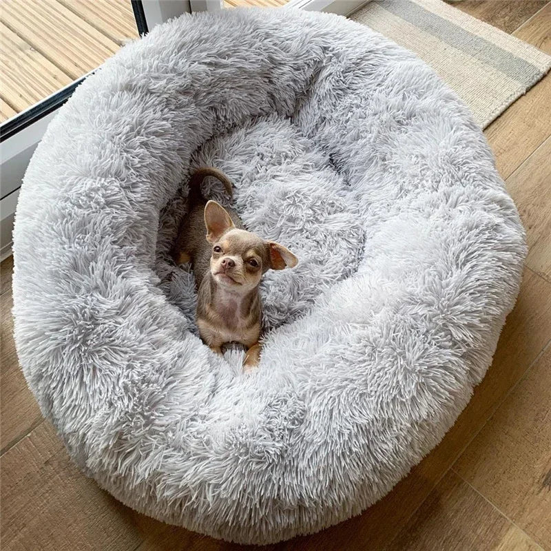 Pet Dog Bed For Dog Large Big Small For Cat House Round Plush Mat Sofa Dropshipping Products Pet Calming Bed Dog Donut Bed