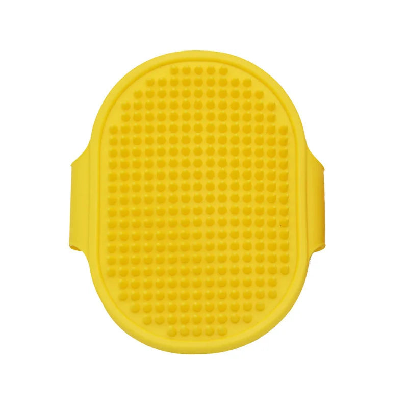 Dog Grooming Glove, Pet Bath Brush with Adjustable Ring Handle, Rubber Massage Grooming Comb for Short Haired Dogs Cats