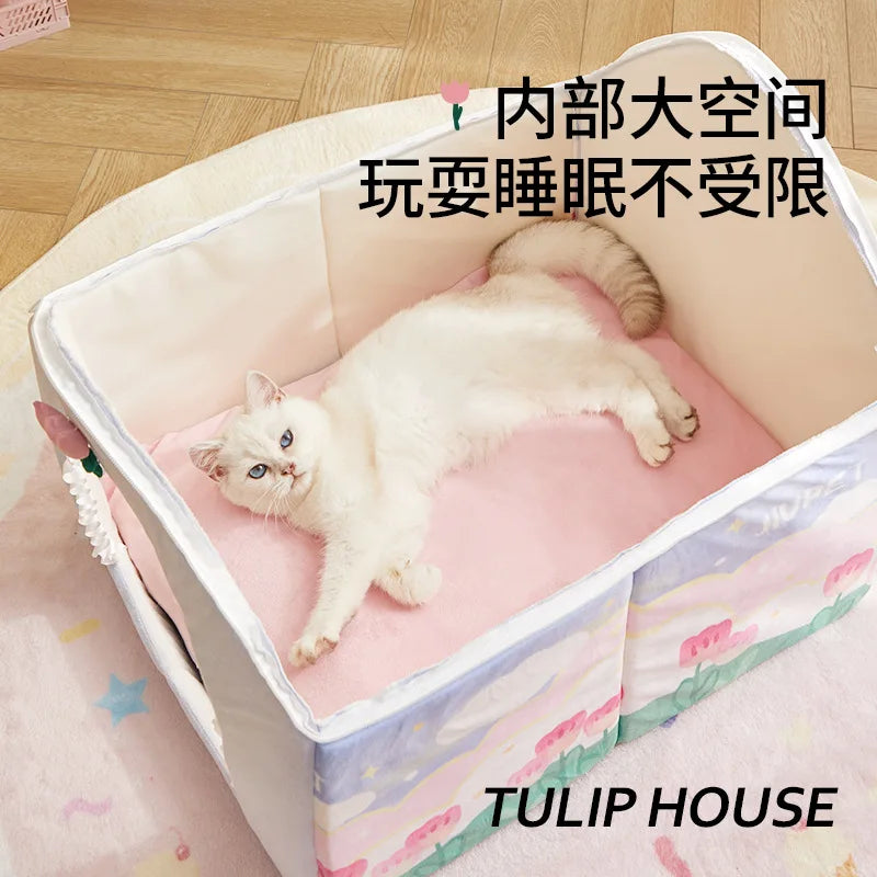 Foldable Dog House Kennel Bed Mat For Small Medium Dogs Cats Winter Warm Cat Bed Nest Pet Products Basket Pets Puppy Cave Sofa