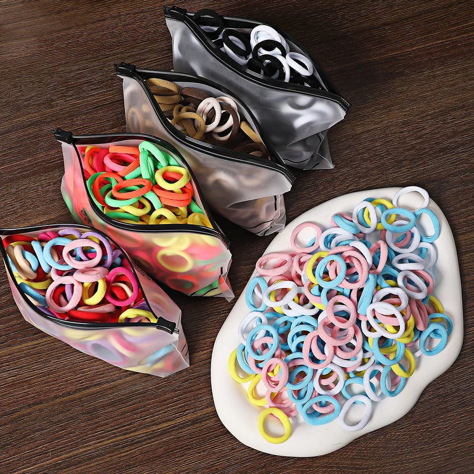 50/100Pcs Hair Bands for Children Colorful Nylon Scrunchie Hair Ties Rubber Band Kids Elastic Hair Leagues Girl Hair Accessories