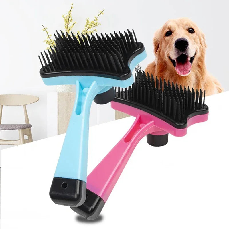 Dog Brush Cat Grooming Brush Self Cleaning Static Free Massage Comb Stable Thicker Bristles Pet Supplies To Remove Loose Fur