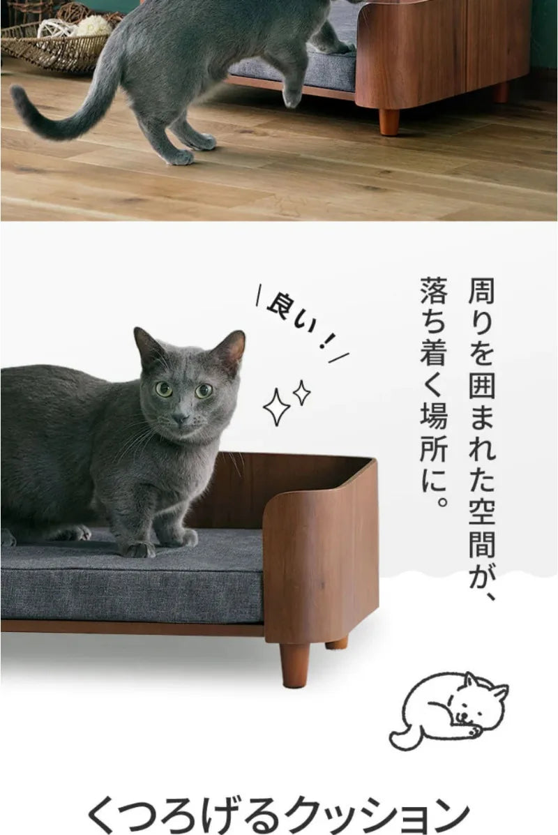 Cat Dog Bed Wooden Kennel Indoor Pet Furniture Floor Modern Simplicity Ceiling Bed Comfortable Durable Furniture Accessories