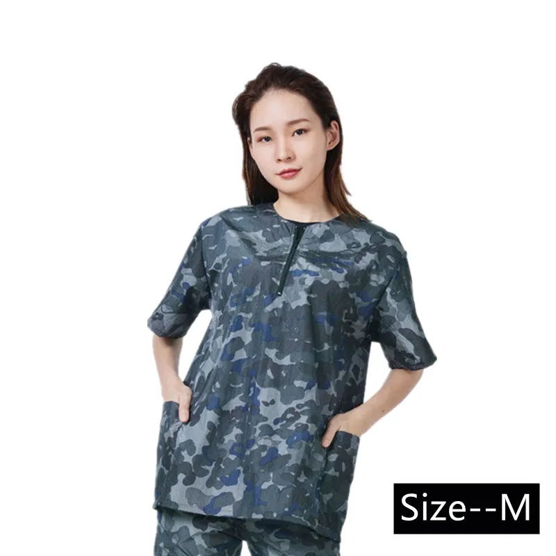 Dog Grooming Work Clothes Pet Shop Uniforms Pet Groomer Smock Camouflage Short Sleeve Top Waterproof Apron Anti Hair Pants