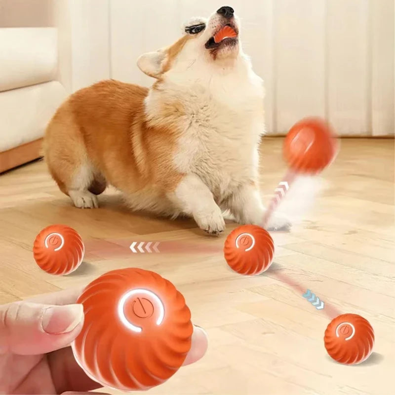 Dog Toy Ball Automatic Interactive Pet Electric Rolling Toy USB Rechargeable Moving Bouncing For Puppy Interactive Dog Chew Toy