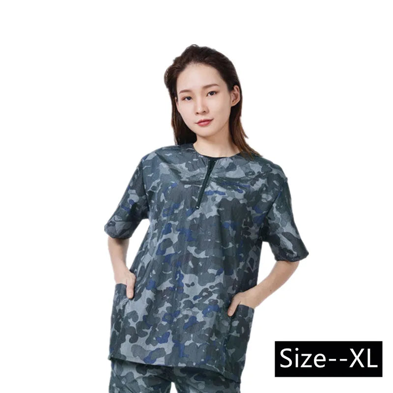 Dog Grooming Work Clothes Pet Shop Uniforms Pet Groomer Smock Camouflage Short Sleeve Top Waterproof Apron Anti Hair Pants