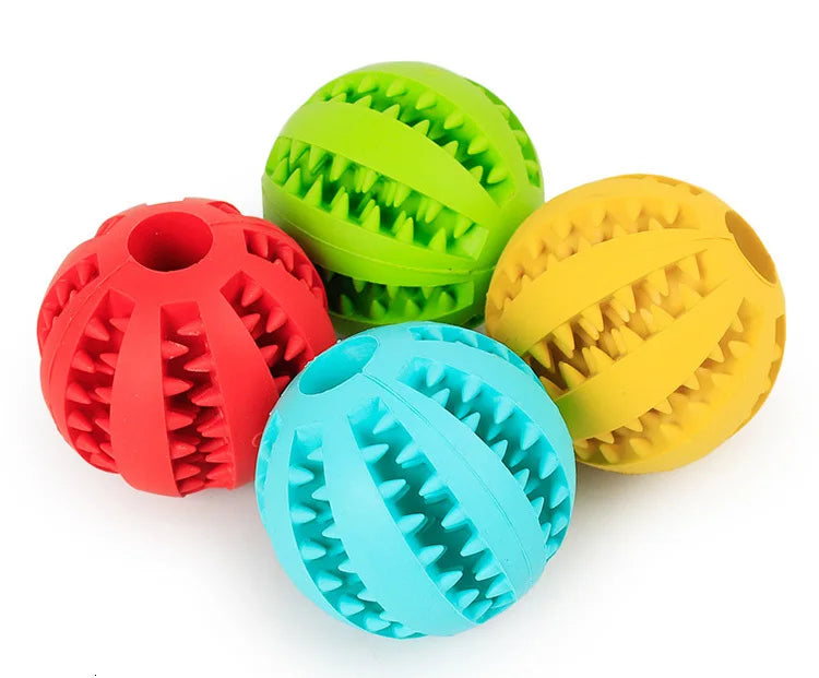 Dog Treat Dispensing Ball - Natural Rubber Chew Toy for Teeth Cleaning, Elastic Interactive Puzzle Toy to Relieve Boredom