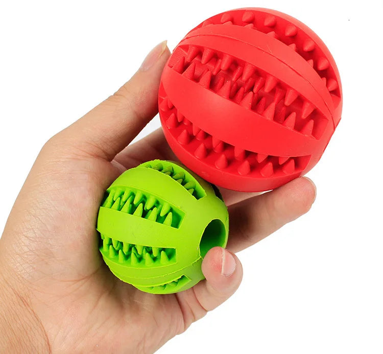 Dog Treat Dispensing Ball - Natural Rubber Chew Toy for Teeth Cleaning, Elastic Interactive Puzzle Toy to Relieve Boredom