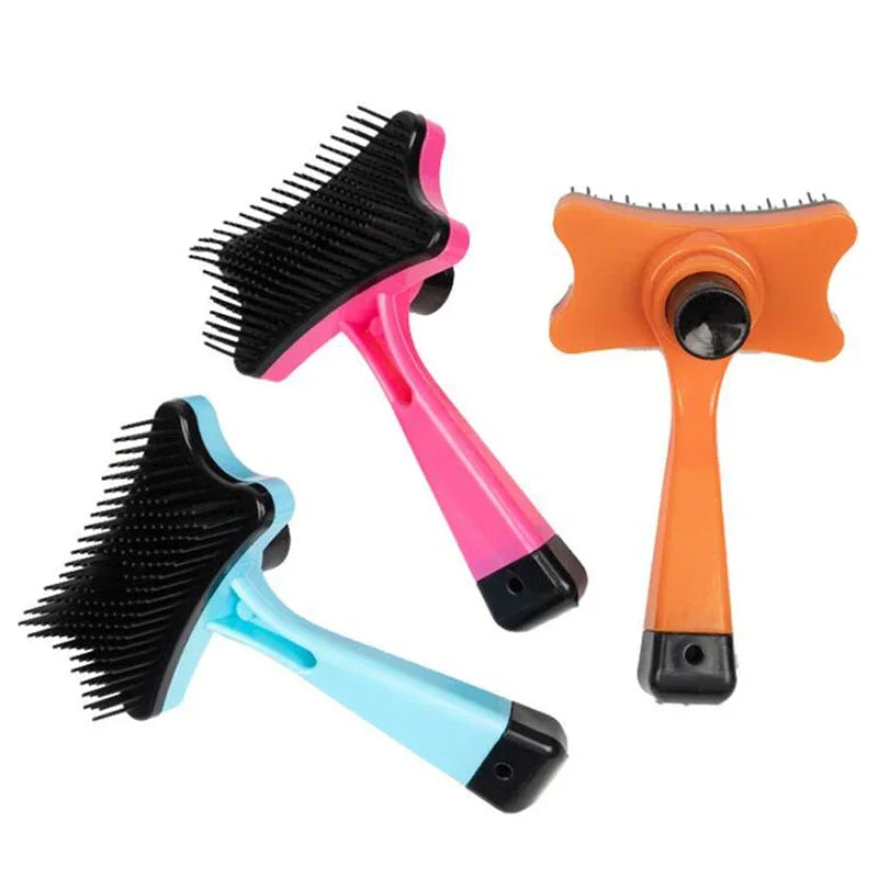 Dog Brush Cat Grooming Brush Self Cleaning Static Free Massage Comb Stable Thicker Bristles Pet Supplies To Remove Loose Fur