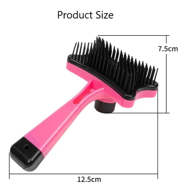 Dog Brush Cat Grooming Brush Self Cleaning Static Free Massage Comb Stable Thicker Bristles Pet Supplies To Remove Loose Fur