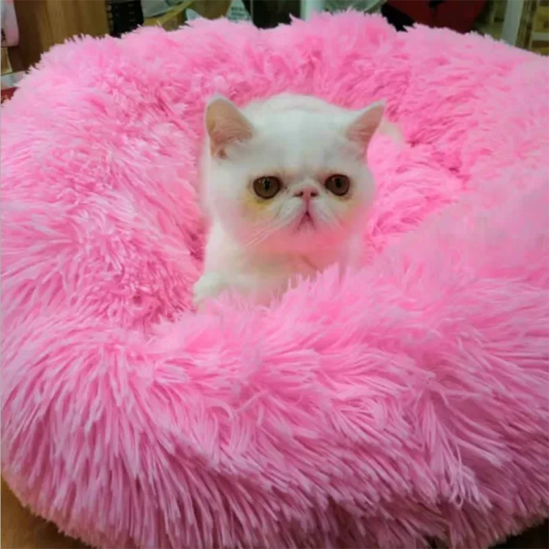 Pet Dog Bed For Dog Large Big Small For Cat House Round Plush Mat Sofa Dropshipping Products Pet Calming Bed Dog Donut Bed